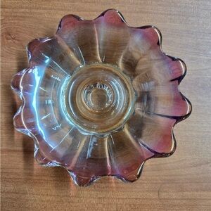 vintage Federal Glass Celestial Iridescent Carnival Glass Candle Holder